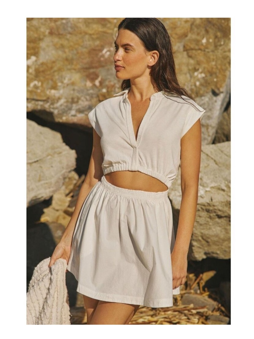 Anthropologie White Mini Dress